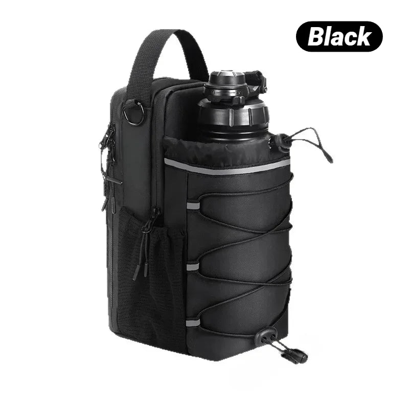Black Color Magnetic Gym Bottle Sling Bag With Storage Pockets