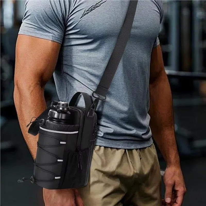 Magnetic Gym Bottle Sling Bag With Storage Pockets